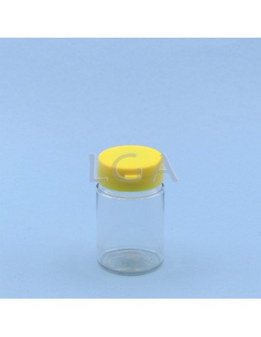Pilulier plastique cristal 75ml, à couvercle inviolable