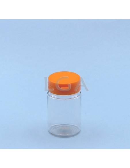 Zoppica a pillole in plastica cristallo 75ml con capsula antimanomissione