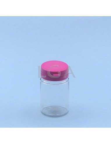 Crystal plastic capsule box 75ml with impregnable wide cap