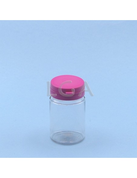 Kapselbox aus Plastik- kristallin- 75ml mit Verschluss mit Sicherheitsgewinde