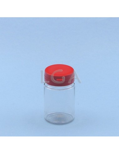 Pilulier plastique cristal 75ml, à couvercle inviolable