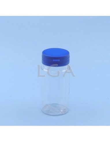 Zoppica a pillole in plastica cristallo 100ml con capsula antimanomissione