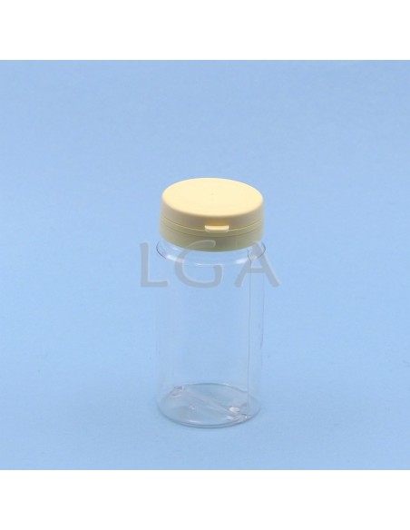 Crystal plastic capsule box 100ml with impregnable wide cap