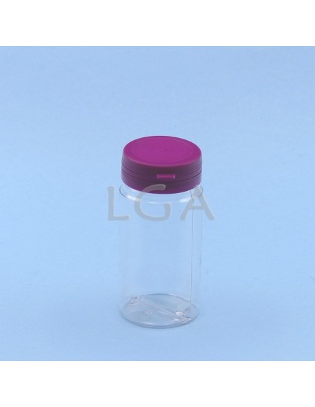 Zoppica a pillole in plastica cristallo 100ml con capsula antimanomissione