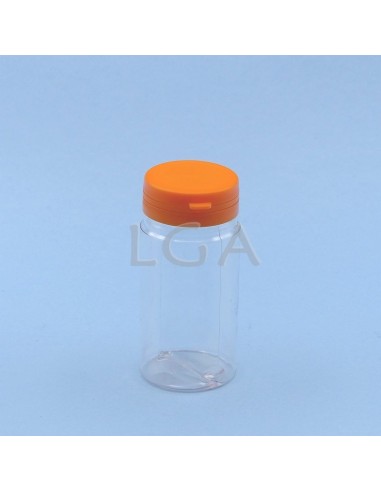Pilulier plastique cristal 100ml, à couvercle inviolable