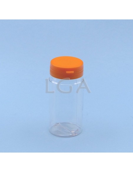 Kapselbox aus Plastik, kristallin, 100ml mit Verschluss mit Sicherheitsgewinde