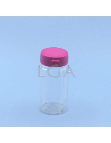 Kapselbox aus Plastik, kristallin, 100ml mit Verschluss mit Sicherheitsgewinde
