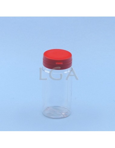 Pilulier plastique cristal 100ml, à couvercle inviolable