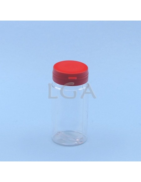 Pilulier plastique cristal 100ml, à couvercle inviolable