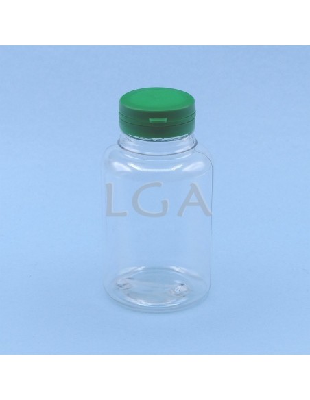 Pilulier plastique cristal 250ml, à couvercle inviolable