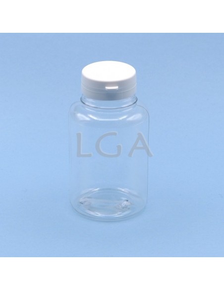 Zoppica a pillole in plastica cristallo 250ml con capsula antimanomissione