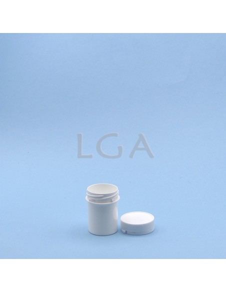 Pot plastique vissant blanc avec couvercle inviolable
