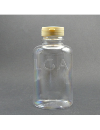 Kapselbox aus Plastik, kristallin, 100ml mit Verschluss mit Sicherheitsgewinde