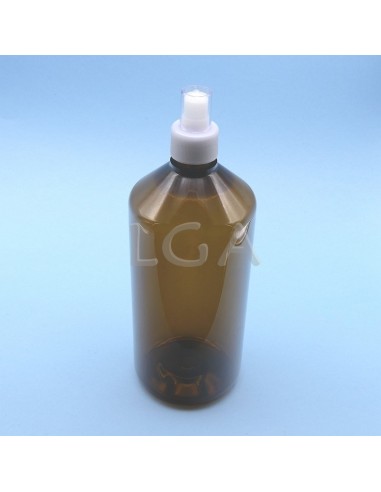 Frasco rotondo para jarabe- de plástico ámbar Ø28 1000ml