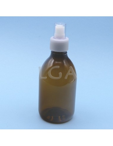 PET crystal amber round syrup bottles Ø28 300ml