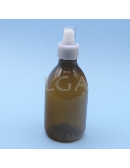 Frasco rotondo para jarabe- de plástico ámbar Ø28 300ml
