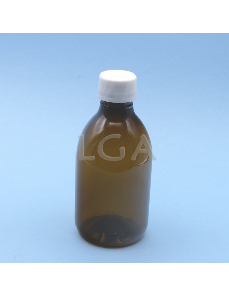 PET crystal amber round syrup bottles Ø28 300ml