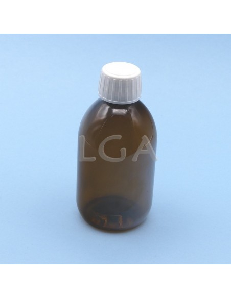 Rundes Fläschchen aus gelbem PET Plastikmaterialien- Ø28 250ml