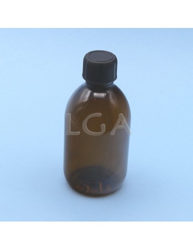 Rundes Fläschchen aus gelbem PET Plastikmaterialien- Ø28 250ml