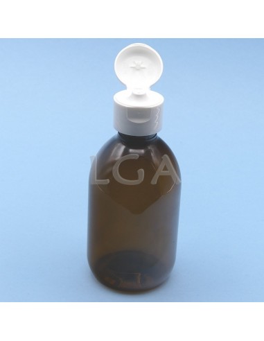Rundes Fläschchen aus gelbem PET Plastikmaterialien- Ø28 250ml