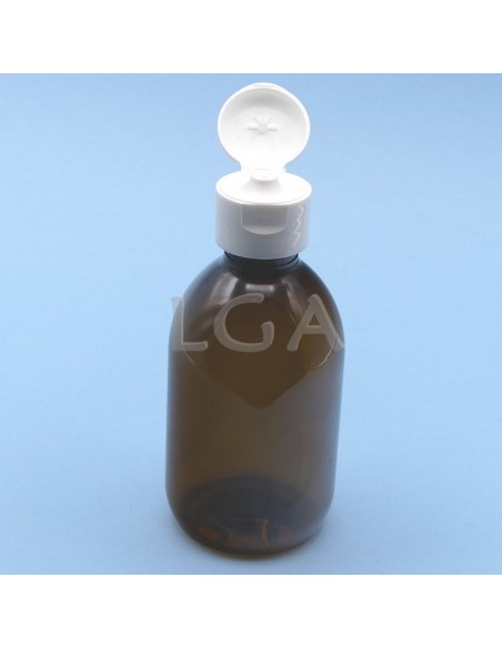 Rundes Fläschchen aus gelbem PET Plastikmaterialien- Ø28 250ml