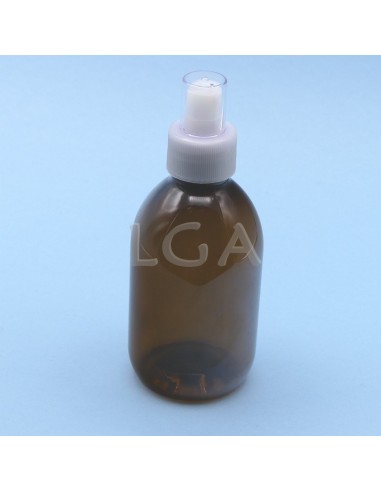 Flacons sirop PET ambré ronds Ø28 250ml