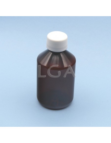 PET crystal amber round syrup bottles Ø28 200ml