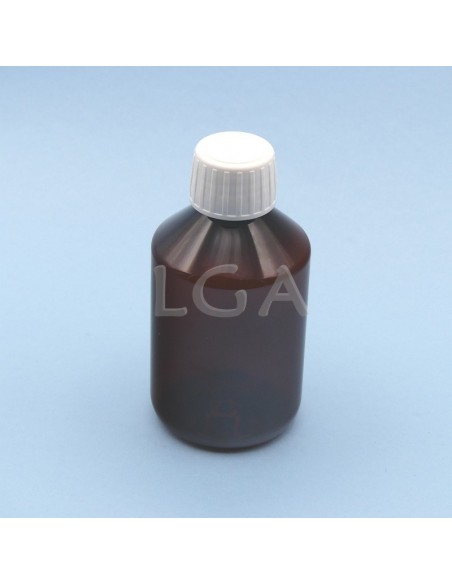 Flacons sirop PET ambré ronds Ø28 200ml