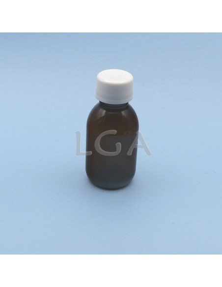 Rundes Fläschchen aus gelbem PET Plastikmaterialien- Ø28 100ml