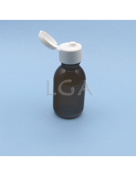 Flacons sirop PET ambré ronds Ø28 100ml