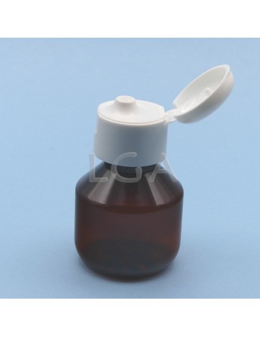Frasco rotondo para jarabe- de plástico ámbar Ø28 50ml