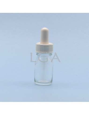 White glass round bottle Ø18 "Pharmacy" 10ml