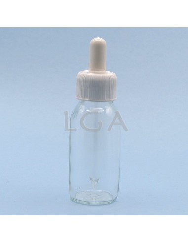 White glass round bottle ØPP28 60ml