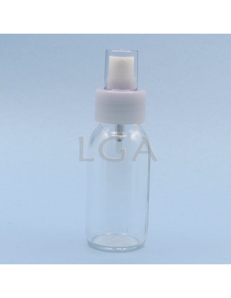 White glass round bottle ØPP28 60ml