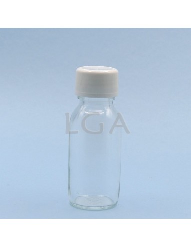 White glass round bottle ØPP28 60ml