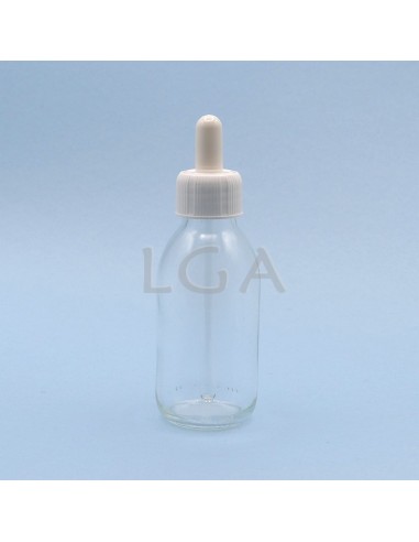 White glass round bottle ØPP28 100ml