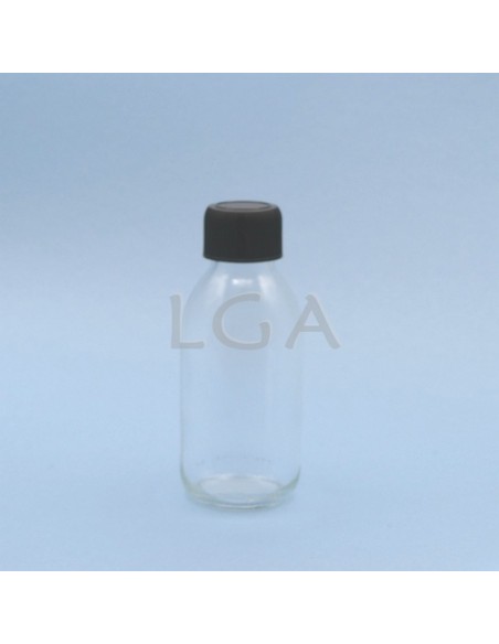 White glass round bottle ØPP28 100ml
