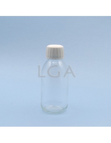 White glass round bottle ØPP28 125ml