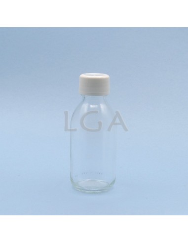 White glass round bottle ØPP28 125ml