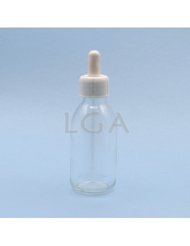 White glass round bottle ØPP28 150ml