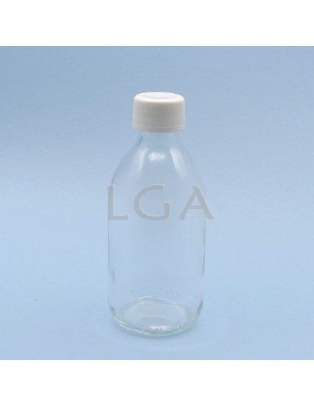 White glass round bottle ØPP28 200ml