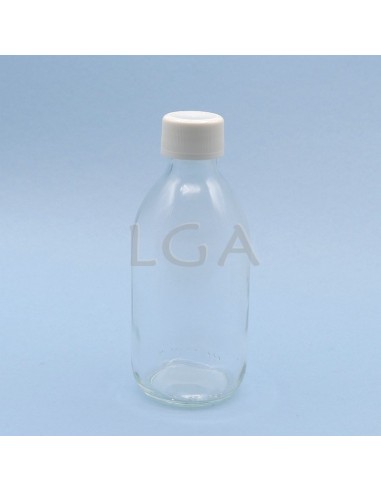 White glass round bottle ØPP28 300ml